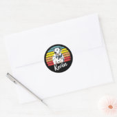 Kevin Retro Sticker rond Sunset Classic (Enveloppe)
