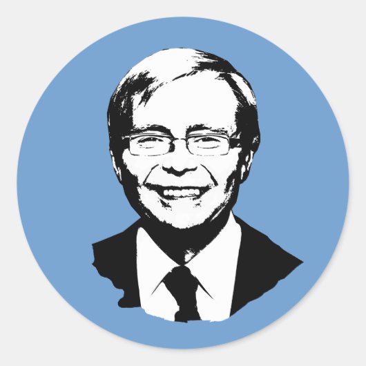Kevin Rudd Ronde Sticker (Voorkant)