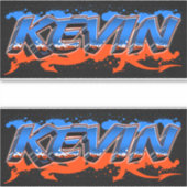 Kevin Vorname Name Graffiti Aufkleber Sticker (Voorkant)