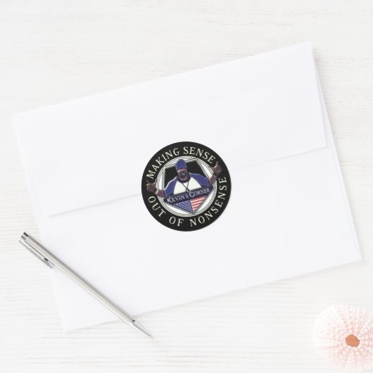 Kevin's Corner Making Sense Uit Onzin Ronde Sticker (Envelop)