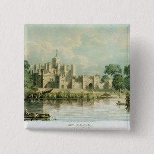 Kew Palace, gezien vanuit Brentford, gegraveerd do Vierkante Button 5,1 Cm