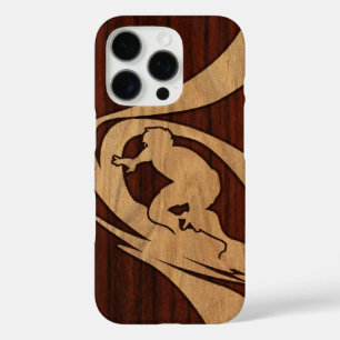Kewalos Hawaiian Surfer Koa Faux Wood iPhone 16 Pro Hoesje
