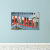 Kewanee, Illinois - Large Letter Scenes Canvas Afdruk (Insitu (Houten vloer))