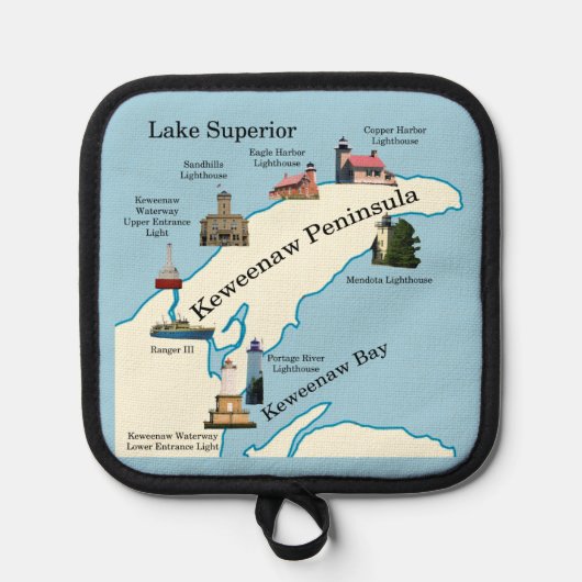 Keweenaw Peninsula Vuurtorens pot houder (Voorkant)