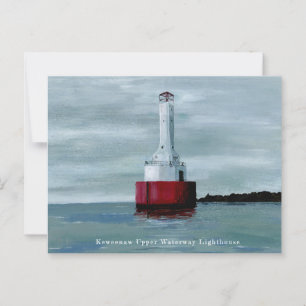Keweenaw Waterway boven Michigan UP vuurtoren Briefkaart