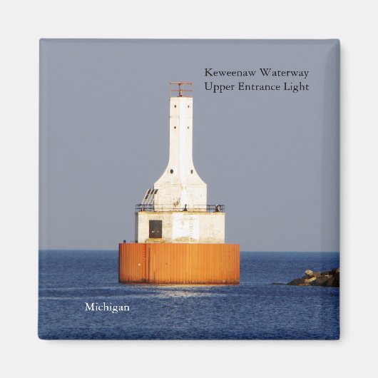 Keweenaw Waterweg Bovenste Entree Licht 2023 magne Magneet (Voorkant)