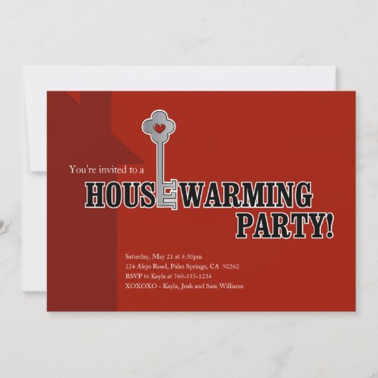 Key and Heart, Housewarming Party Kaart (Voorkant)