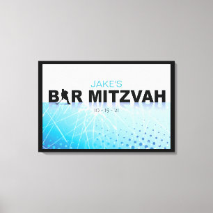 KEY Bar Mitzvah Sign-In Memory Board Canvas Afdruk