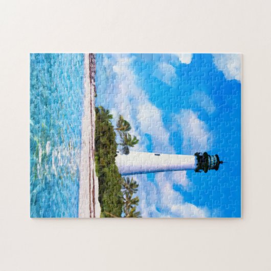 Key Biscayne - Cape Florida Lighthouse Art Puzzle (Horizontal)
