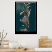 Key Biscayne Florida Satellite Poster Map (Keuken)