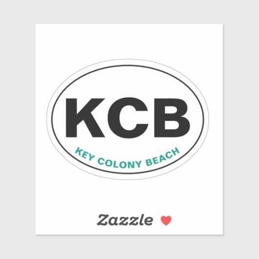 Key Colony Beach KCB Oval Sticker (Vel)