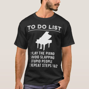 Key & Grin - Humoristisch To-Do Piano T-shirt voor