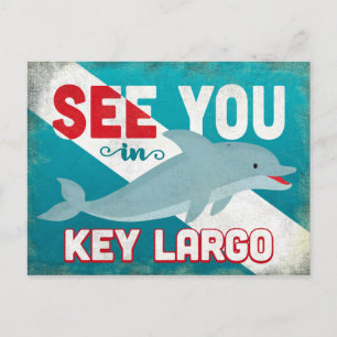 Key Largo Dolphin - Retro Vintage Travel Briefkaart