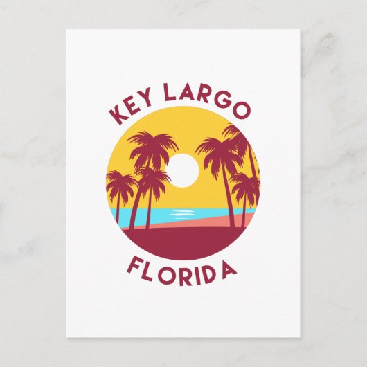 Key Largo, Florida Beach Landscape Briefkaart (Voorkant)