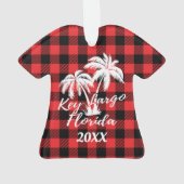 Key Largo Florida Beach Palm Trees gepersonaliseer Ornament (achterkant)