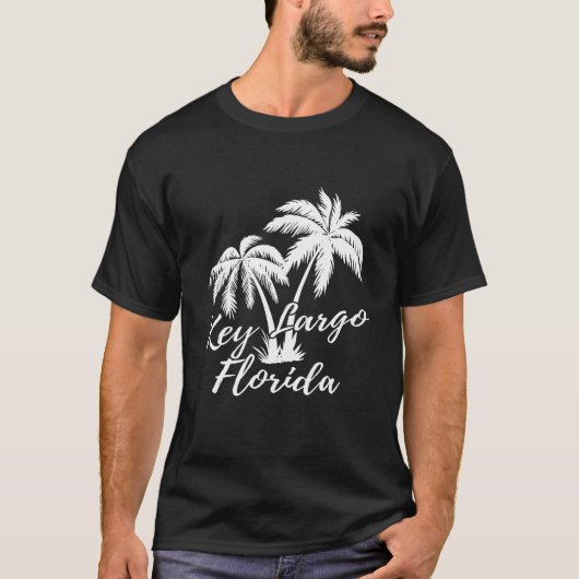 Key Largo Florida Beach Palm Trees Vacation T-shirt (Voorkant)