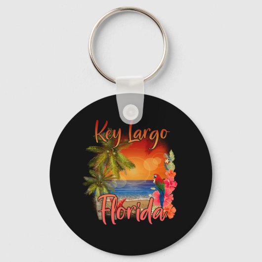 Key Largo Florida Keys Tropical Beach Sunset Sleutelhanger (Voorkant)
