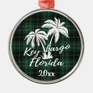 Key Largo Florida Palm Tree Green Pset Metalen Ornament