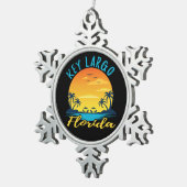 Key Largo Florida Palm Trees Beach Tin Sneeuwvlok Ornament (Rechts)
