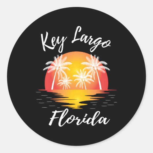 Key Largo Florida reflecterend strand nieuwheid Ronde Sticker (Voorkant)