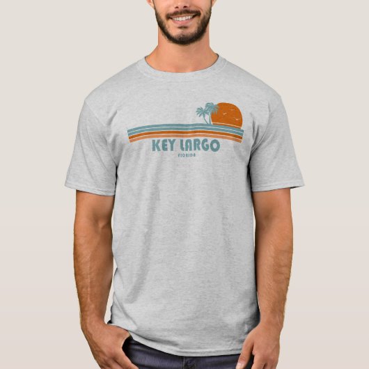 Key Largo Florida Sun Palm Trees T-shirt (Voorkant)