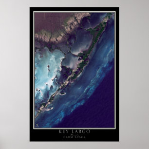 Key Largo Florida van Space Satellite Map Poster