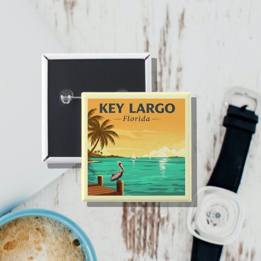 Key Largo Nederland Vierkante Button 5,1 Cm