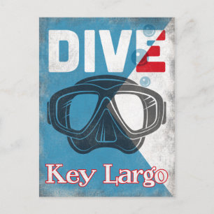 Key Largo  Scuba-duikmasker Briefkaart