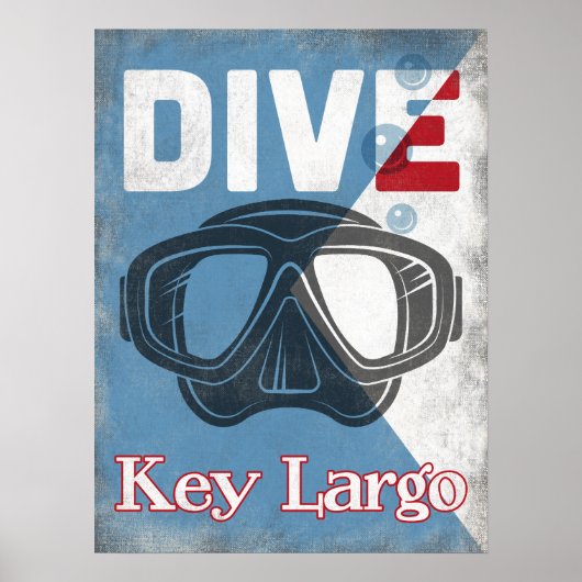 Key Largo  Scuba-duikmasker Poster (Voorkant)