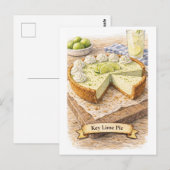 Key Lime Pie (Amerikaanse Eetseries) Briefkaart (Voorkant / Achterkant)