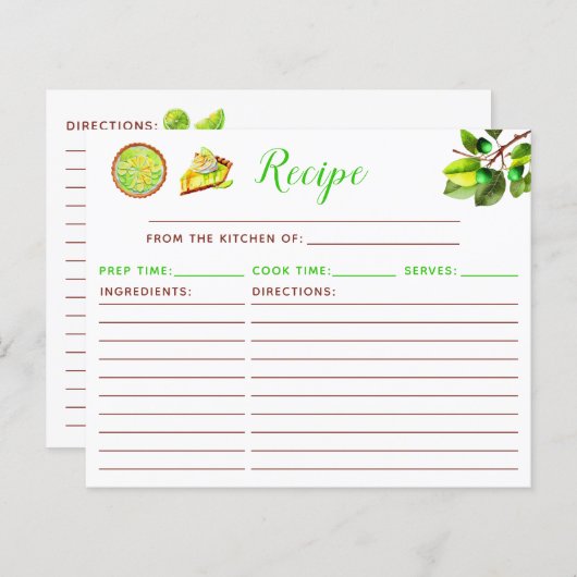 Key Lime Pie Recipe (Voorkant / Achterkant)