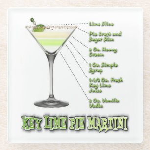 Key Limoen Martini Cocktail Recipe Art Onderzetter