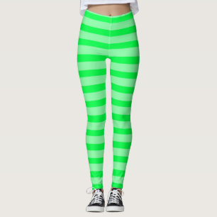 Key Limoen Pie Neon Groen Zwart Licht Rave Strepen Leggings