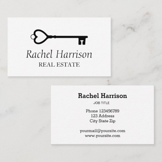 Key Real Estate Interior Designer Beoordeling Visitekaartje (Voorkant / Achterkant)