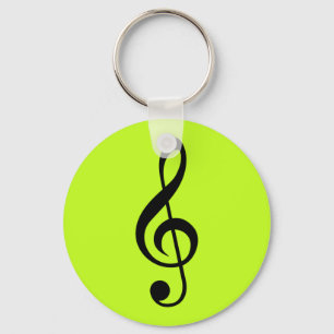 Key Ring Music Clef Bright Limoen Sleutelhanger