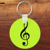 Key Ring Music Clef Bright Limoen Sleutelhanger (Voorkant)