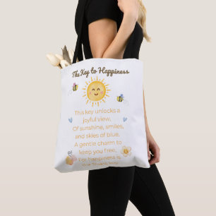 Key to Happiness Canvas tas – Schattigee tas voor