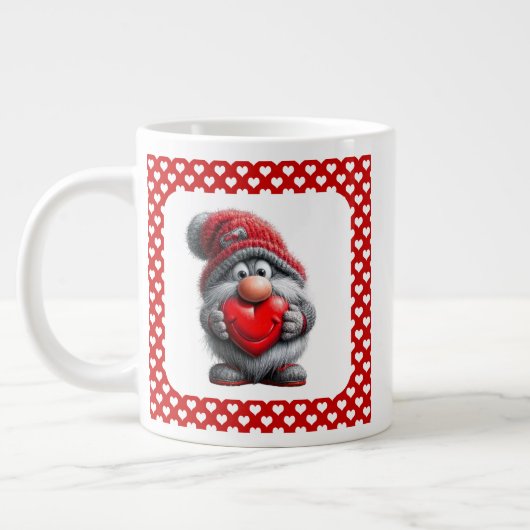 "Key to My Heart" Whimsical Gnome Extra Grote Beker (Links)