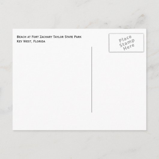 Key West Beach Briefkaart (Achterkant)