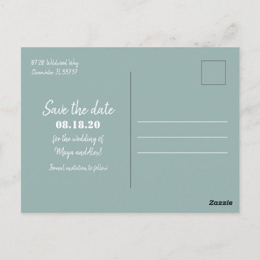 Key West Beach Palm Tree Bewaar de data Briefkaart (Achterkant)