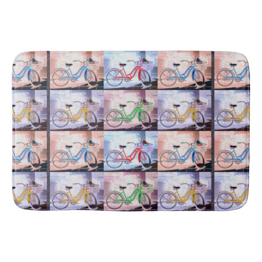 Key West Bicycle Pattern Badmat (Voorkant)
