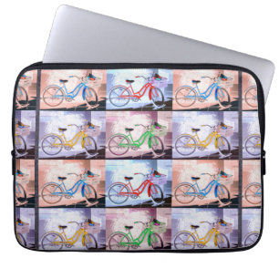 Key West Bicycle Pattern Laptop Sleeve