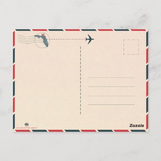 Key West Carte postale Floride Palm Tree Beach Vin (Dos)