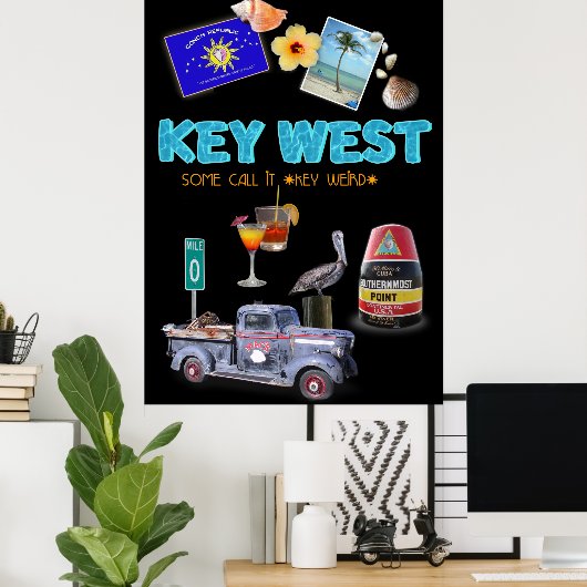 Key West Collage Poster (Thuiskantoor)