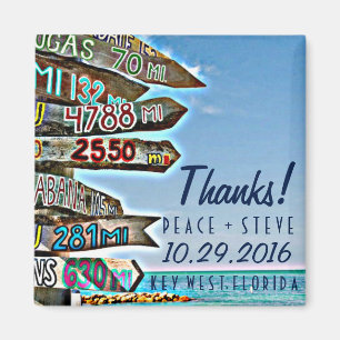 Key West Destination Wedding Favor Bedankt Magnets Magneet