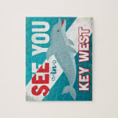 Key West Dolphin - Retro Vintage Travel Legpuzzel (Verticaal)
