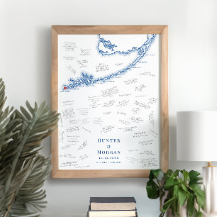Key West FL Mariage Elegant Navy Poster du livre d
