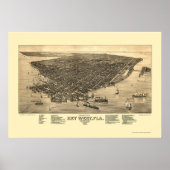 Key West, FL Panoramic Map - 1884 Poster (Voorkant)