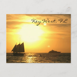 Key West, FL Sailboat Sunset Briefkaart