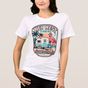 Key West Flamingo Kampeerwagen Florida Keys Tri-Blend Shirt